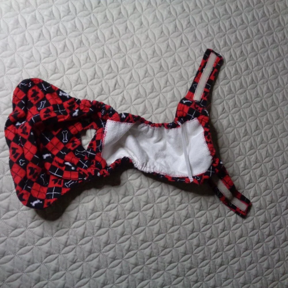 Dog incontinent or in heat panties adjustible size, hook and loop close girl dog